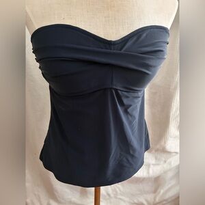 J Crew dark blue tankini swim top NWTG/ removable spaghetti straps